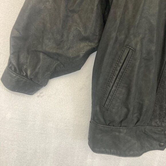 Vintage 80s 90s Gino di Giorgio Comit Leather Bomber Jacket Mens Medium Retro - Picture 9 of 16